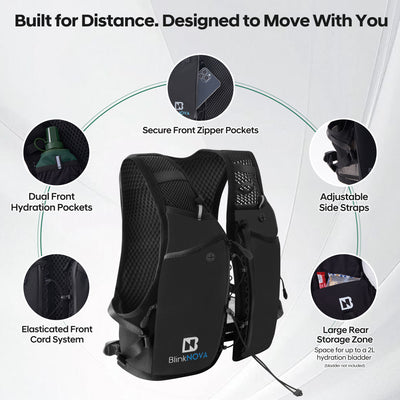 BlinkNOVA Endurance Hydration Pro Vest for Men & Women | Front cord Design