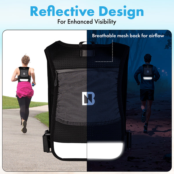 BlinkNOVA hydration vest back design with water bottle pocket